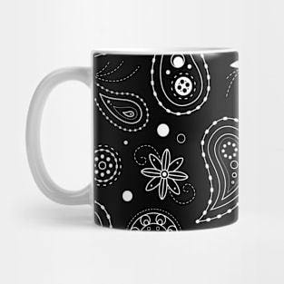 Paisley pattern black and white Mug